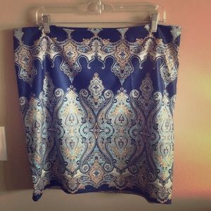 Paisley silk feeling skirt